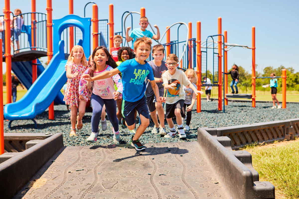 students on playground