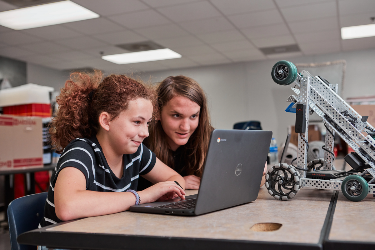 students at computer