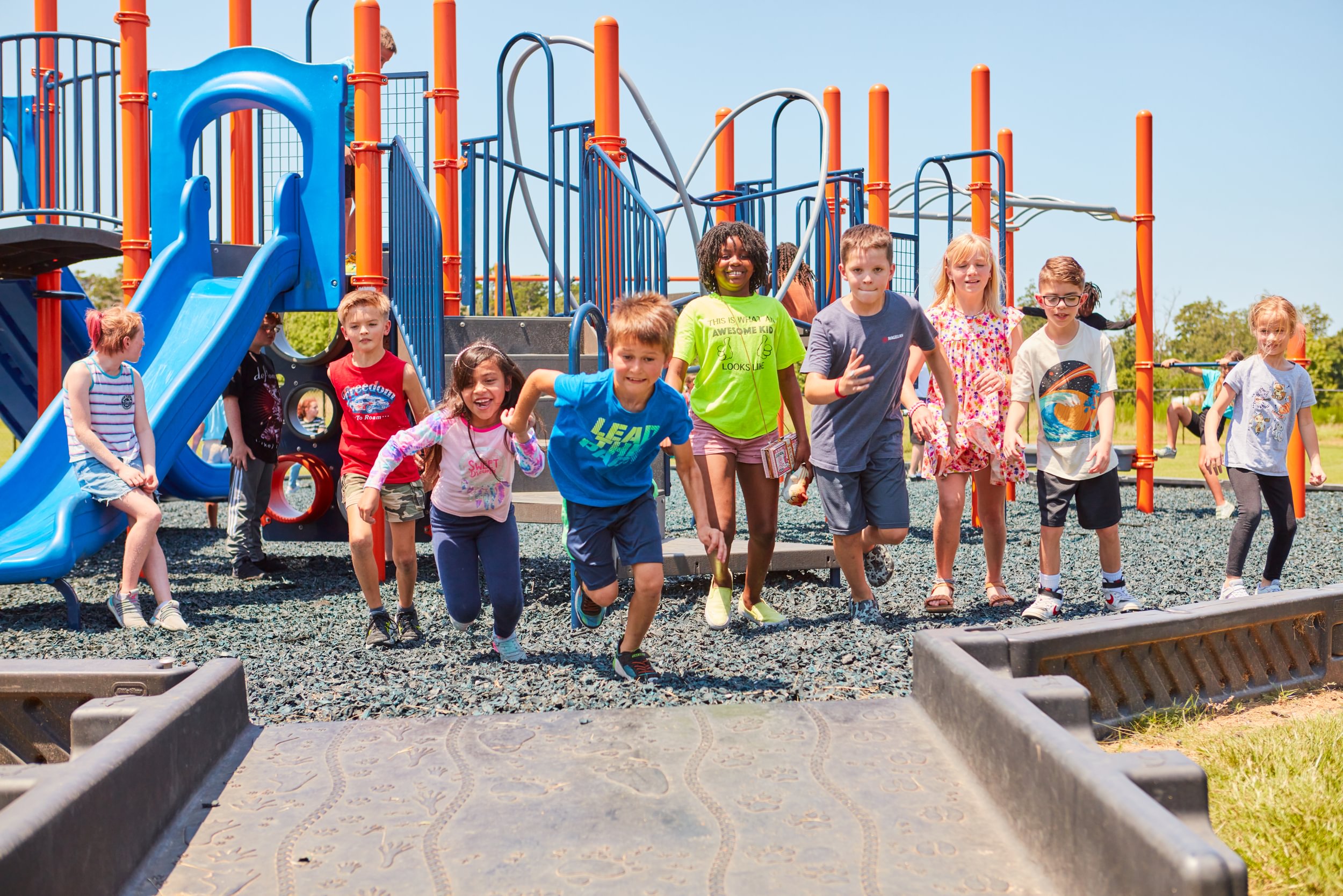 Longview students on playground