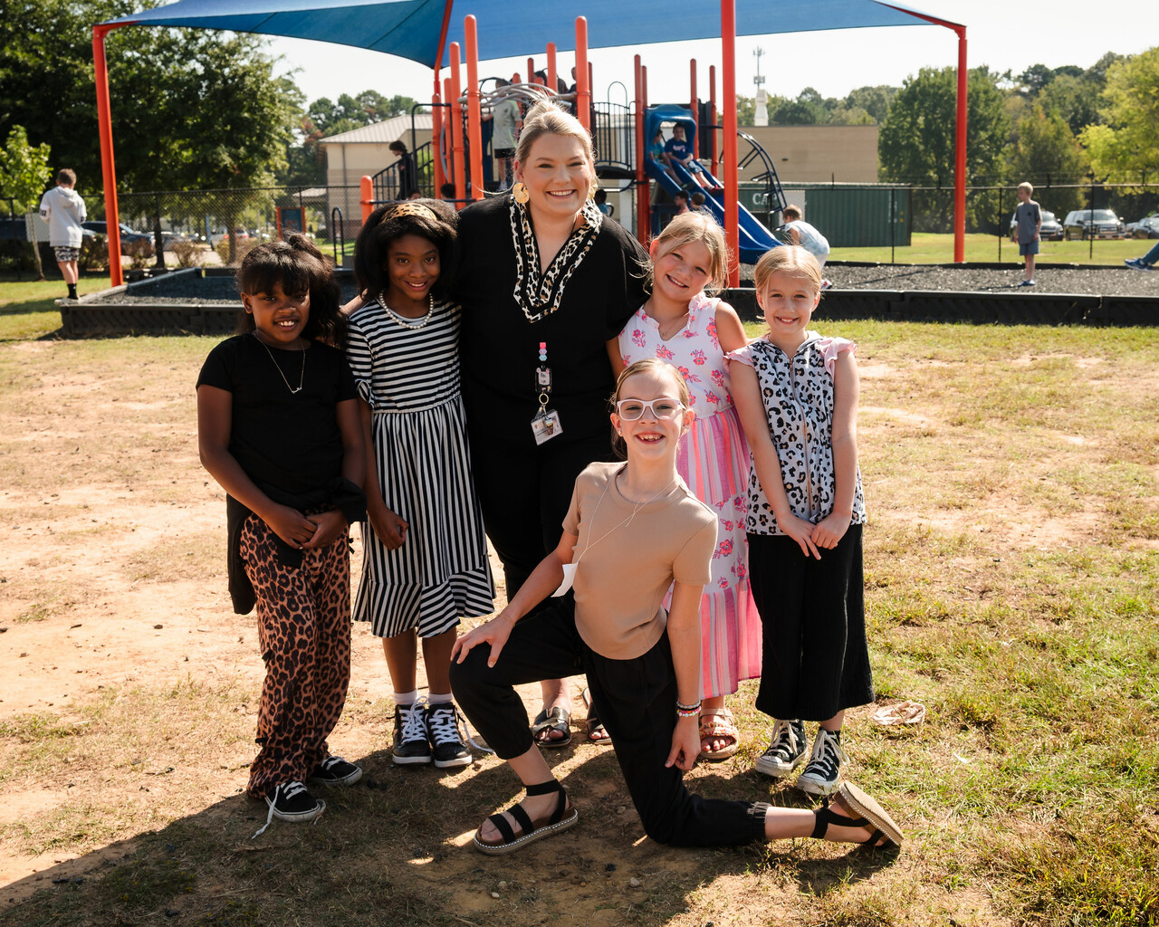 students on playground