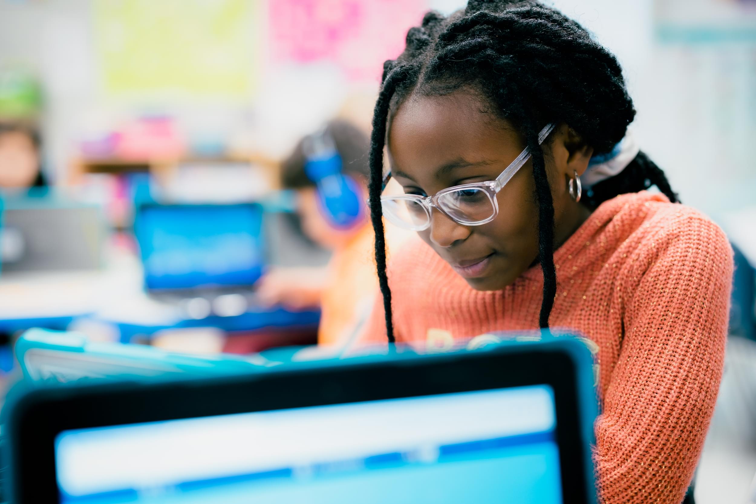 student at computer