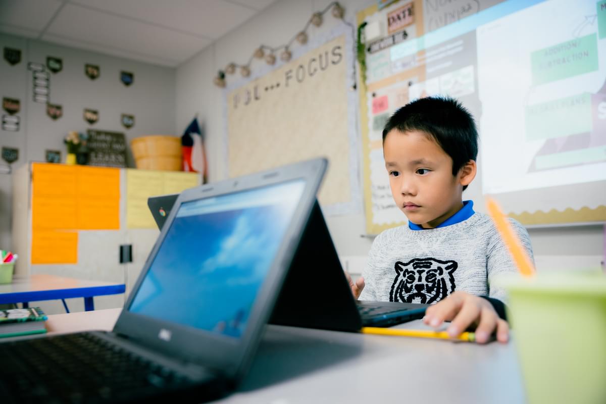 student at computer